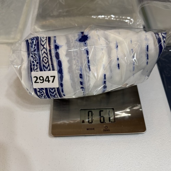 Chico's Button Up Top Blue Tie-Dye Crochet Tassel Neck Tie Sheer Boho Artsy XL - Picture 15 of 15